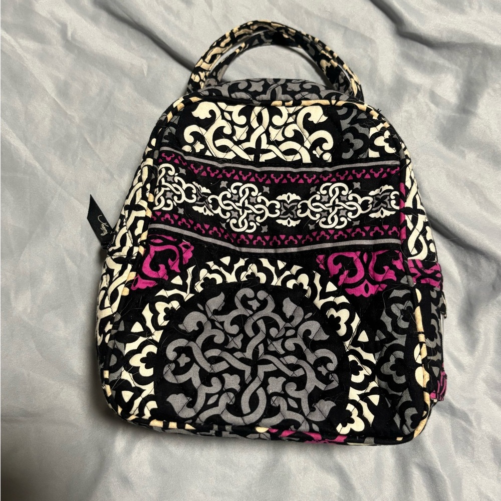 Stylish Black and Pink Patterned Lunch Box